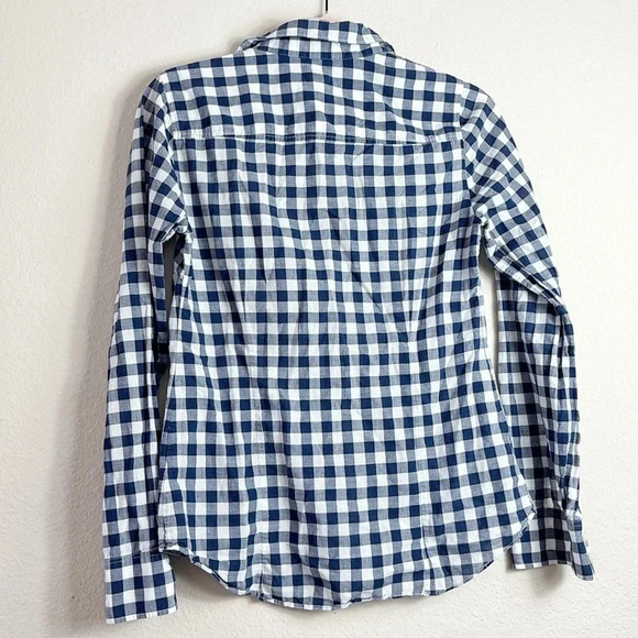 J. Crew The Perfect Shirt Gingham Blue White Plaid Checker Button Down Shirt XS - Picture 5 of 13